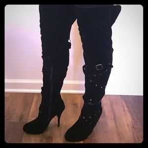 Shoe Dazzle Over the Knee Heeled Boot